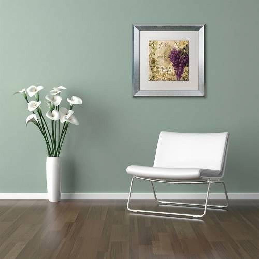 Trademark Fine Art "Vino Italiano II" Canvas Art by Color Bakery White Matte, Silver Frame