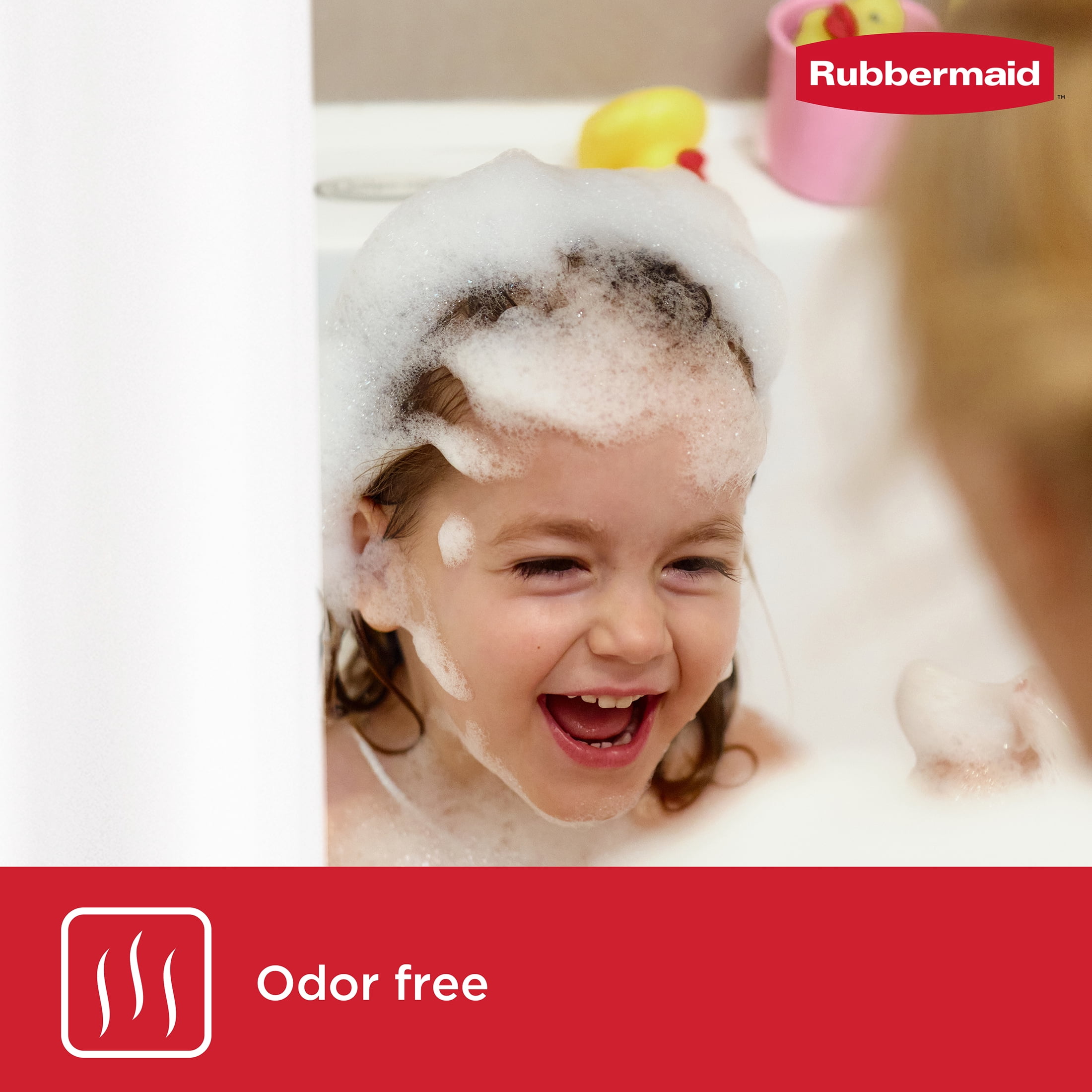 Rubbermaid White Waterproof Fabric Shower Curtain Liner, 70" x 72"