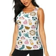 thumbnail image 2 of Picia Cartoon Animals Pattern Women's Workout Tank Top,Breathable Activewear,Slim Fit Athletic Top,Versatile Workout Moisture-wicking top-Large, 2 of 9