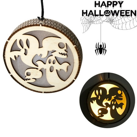 

Paiwinds Hollow Pumpkin Man Haunted House Cat LED Light Pendant Halloween