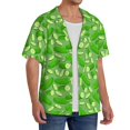 thumbnail image 2 of Naloa Green Cucumber Men's Loose Fit Cuban Collar Short-Sleeve Shirt, Hawaiian Shirts, Mens Shirts Casual for Everyday Wear Outings-X-Large, 2 of 5