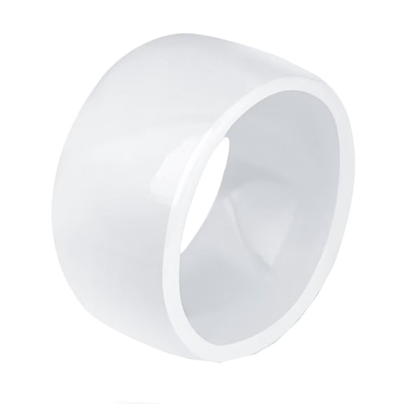 HIJONES Women's 11mm Ceramic Ring Personalized Band Ring Jewelry White Size 7