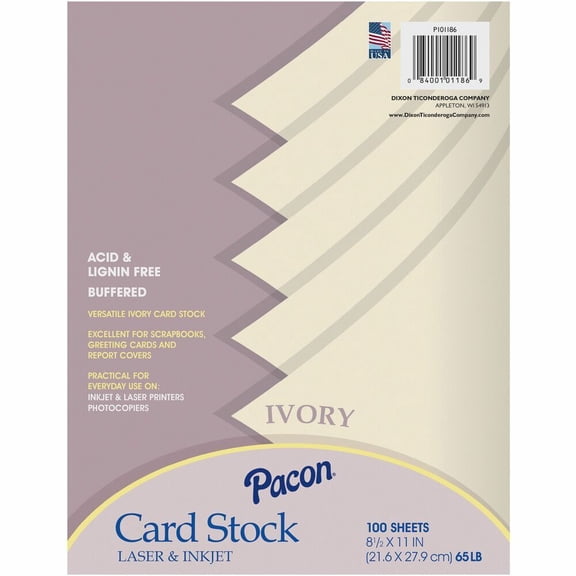 Pacon Array® Card Stock, 65 lb., Ivory, 100 Sheets