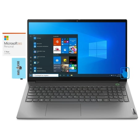 Lenovo ThinkBook 15 Gen 2 Home & Business Laptop (Intel i7-1165G7 4-Core, 15.6" 60Hz Touch Full HD (1920x1080), Intel Iris Xe, 16GB RAM, Win 10 Pro) with Microsoft 365 Personal , Hub
