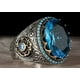 thumbnail image 4 of ER Anillo con incrustaciones de circonita azul marino Anillos vintage de moda para hombres y mujeres (talla S) oso de fresa Electrónica, 4 of 4