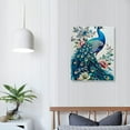 thumbnail image 4 of ONETECH White And Blue Floral Peacock Canvas Wall Art Aesthetic Peacocks Lovers Picture Wall Decor Peacock Prints Modern Artwork for Home Living Room Bedroom Bathroom, 4 of 5