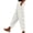 C-White687, variant on DHFJKG Corduroy Pants Women Baggy Comfy Joggers Elastic Waist Palazzo Harem Pants Side Button Up Solid Color Stylish Trousers
