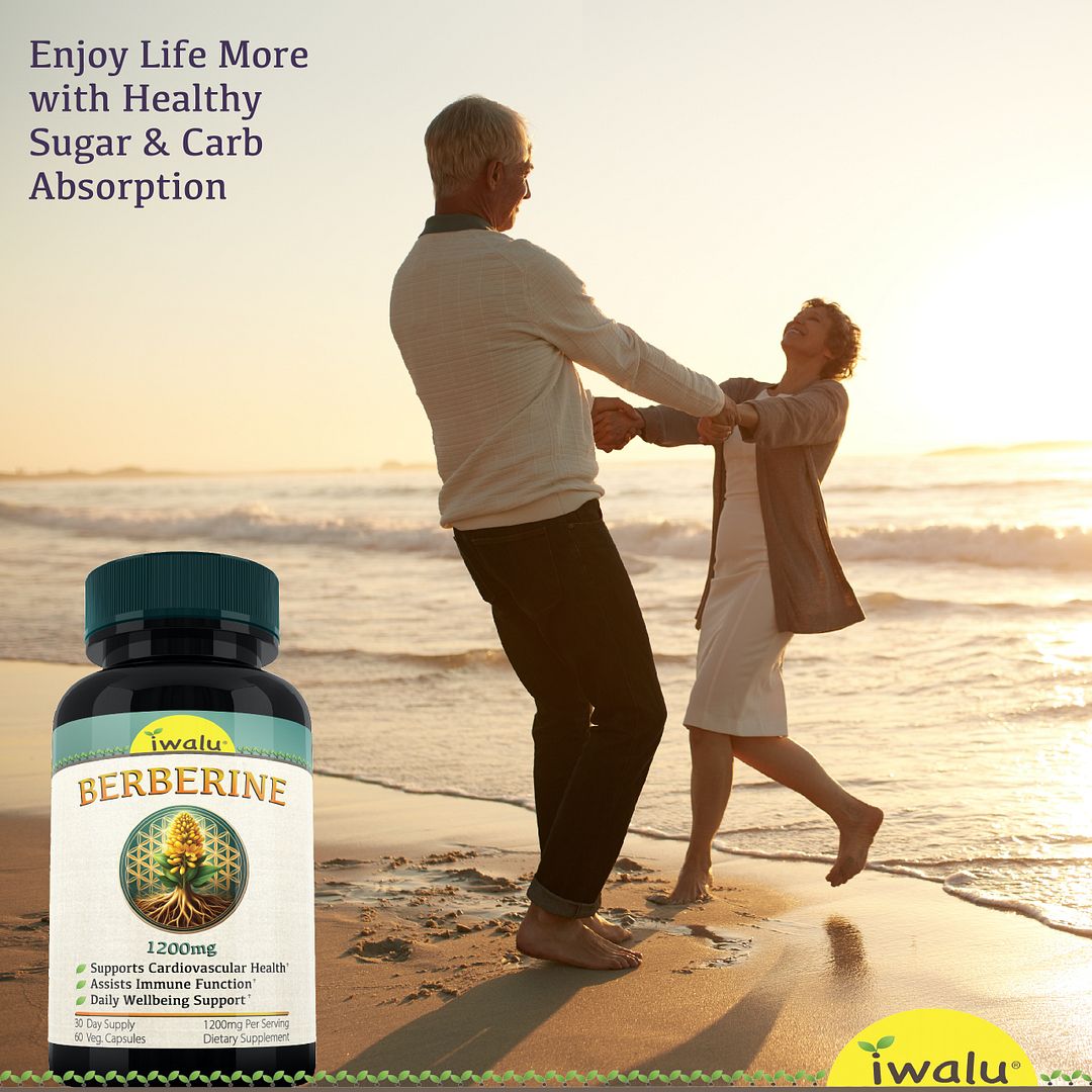 Iwalu Berberine Complex 1200mg | Metabolic Balance & Digestive Wellness | 60 Vegan Capsules | NSF Certified & USA Made