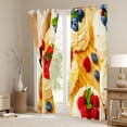 thumbnail image 3 of Fruit Cake Curtains & Drapes,Blueberry Strawberry Cute Curtains 30%-50% Blackout Adults Bedroom,Funny Food Curtains,Birthday Gifts Raspberry Cake Window Curtain, 3 of 6