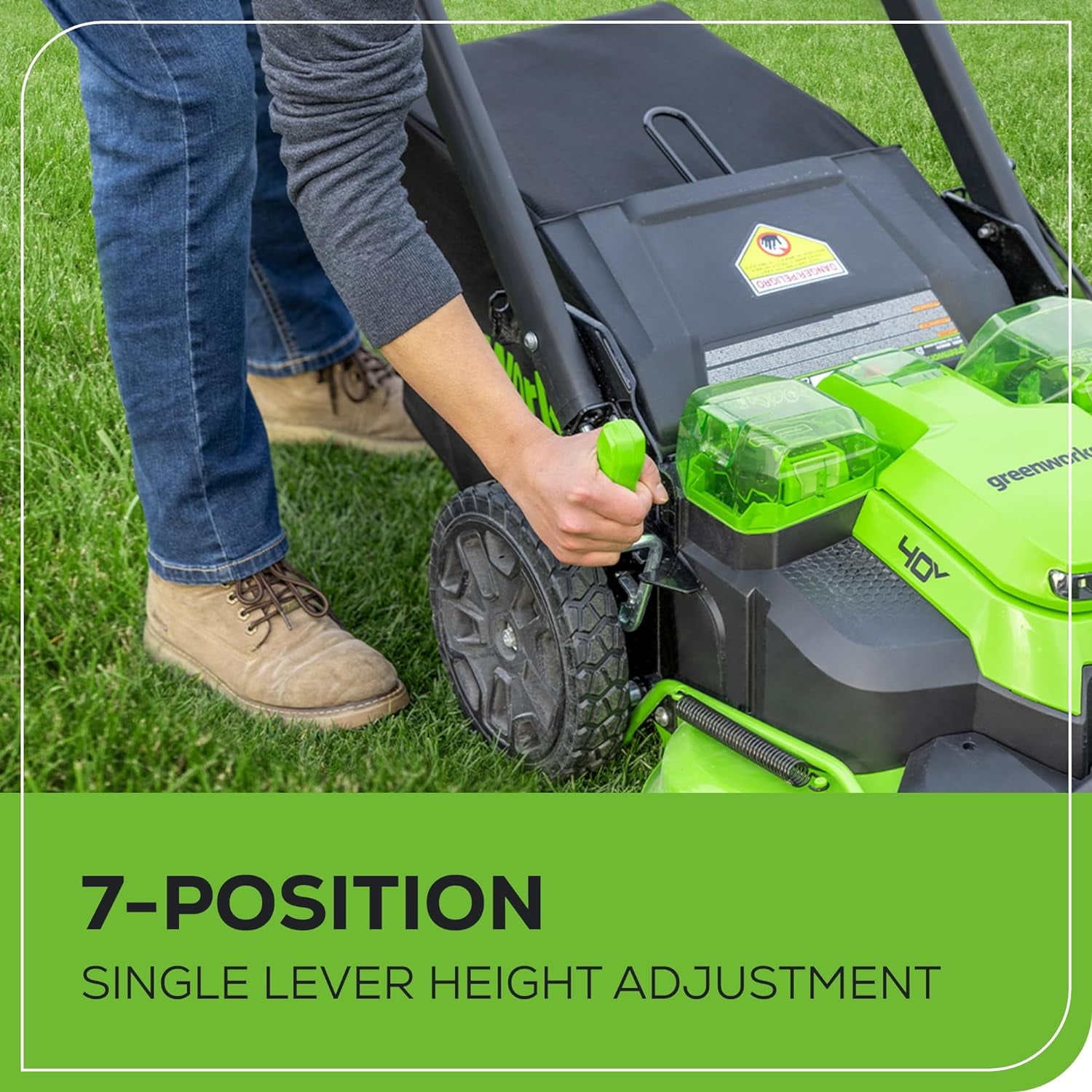 Greenworks 40V 25" Brushless Self-Propelled Mower, (2) 4.0Ah Batteries and Dual Port Charger Included