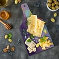 thumbnail image 5 of Outer Space Cutting Board, Welcoming Words Print with Retro Style Mascot Vessel Traveling in Milky Way, Tempered Glass Cutting and Serving Board, Wine Bottle Shape, Purple Blue, by Ambesonne, 5 of 5