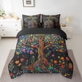 thumbnail image 2 of Manfei Tree Of Life Bedding Comforter Set 7pcs for Female Men,Bohemian Flowers Queen Bedding Sets Super Cozy,Exotic Style Queen Sheet Sets,Luxury Bedroom Decor,Reversible, 2 of 8