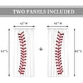 thumbnail image 4 of Boys Baseball Curtains Rod Pocket 42W x 63L Inch Sports Red Baseball Wall Decor for Kids Men Baseball Texture Teen Nursery Cool Art Printed Bedroom Living Room Window Drapes Fabric 2 Panels, 4 of 4