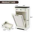 thumbnail image 2 of Spurgehom 13 Gallons Tilt Out Trash Can Cabinet Hidden Kitchen Waste Bins Free Standing Recycling Trash Cabinets with Drawer Pet Proof Trash Can for Kitchen and Living Room, Antique White and Black, 2 of 7