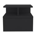 thumbnail image 3 of Lisonu Flopini Floating Nightstand, Modern Wall Mounted Bedside Table with Drawer, Particle Board Floating Shelf for Small Space Bedroom, Black Wengue, 3 of 7