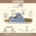 thumbnail image 3 of Cushionaire Lane Cork Footbed Sandals for Women – Comfortable Double Buckle Slip-On with Genuine Suede Footbed & Arch Support Slides for Women Footwear, 3 of 23