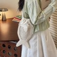 thumbnail image 4 of Hzzsbu Cute Fish Shape Crossbody Bag, Hollow Woven Leather Drawstring Shoulder Purse, 4 of 7