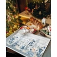 thumbnail image 2 of Blue Christmas Placemats Set of 2 Flower Poinsettia Robins Eucalyptus Wood Grain Heat Insulation Washable Place Mats, Rustic Non-Slip Table Mats for Dining Table Party Kitchen Decor,13x19 Inch, 2 of 4