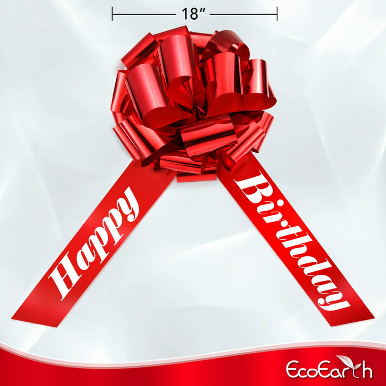 Ecoearth 18 inch Big Red Birthday Bow, Giant Car Bow / Gift Bow (US Company)