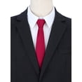 thumbnail image 4 of Men's 2" Skinny Slim Solid Color Adjustable Pre-Tied Satin Necktie Ties for Business Wedding One Size Wine Red, 4 of 5
