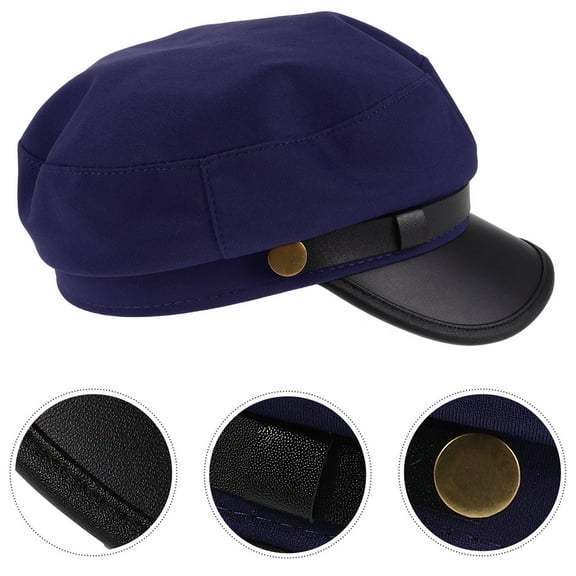 OULII Unisex Vintage Style Casual Flat Cap Beret Hat with PU Closure