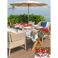 thumbnail image 4 of Outdoor Tablecloth with Umbrella Hole and Zipper, Red Christmas Rectangle Table Cloth 60x102 Inch Waterproof Tablecloth, Gnomes Xmas Tree Snowflake Gifts Picnic Table Cover for Patio Camping, 4 of 7