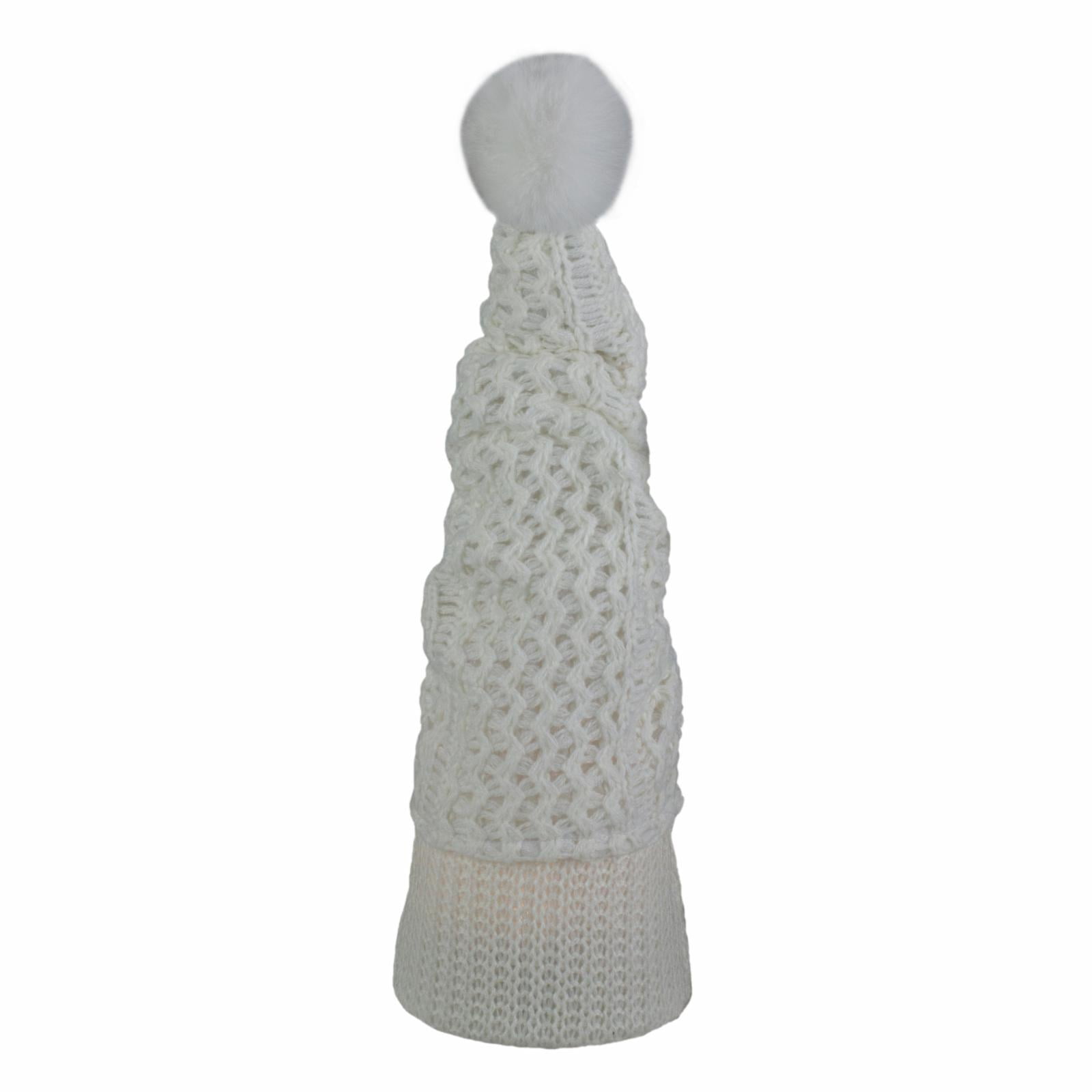 Northlight 16" LED Lighted White Knit Gnome Christmas Figure