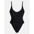 thumbnail image 5 of No Boundaries Solid Black One Piece Swimsuit, Women's XXS-XXL, 5 of 5