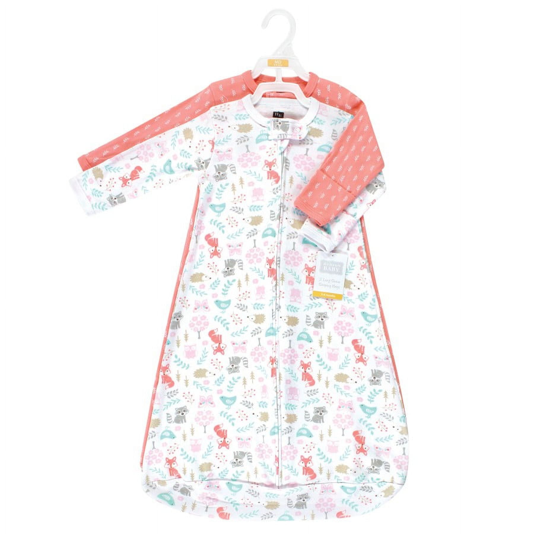 Hudson Baby Infant Girl Cotton Long-Sleeve Wearable Sleeping Bag, Sack, Blanket, Woodland Fox, 12-18 Months