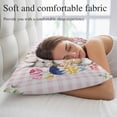 thumbnail image 5 of Bunny Easter Pillow Covers, Linen Long Throw Pillow Case, Pink Eggs Plaid Spring Floral Farmhouse Holiday Pillow Protector Decorative Cushion Cover for Living Room/Bedroom 16" x 24", 5 of 8