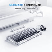 GravaStar Mercury K1 75% Wireless Gaming Keyboard - Aluminum, Gasket, Hot-Swap Linear Switches, RGB-Gradient White
