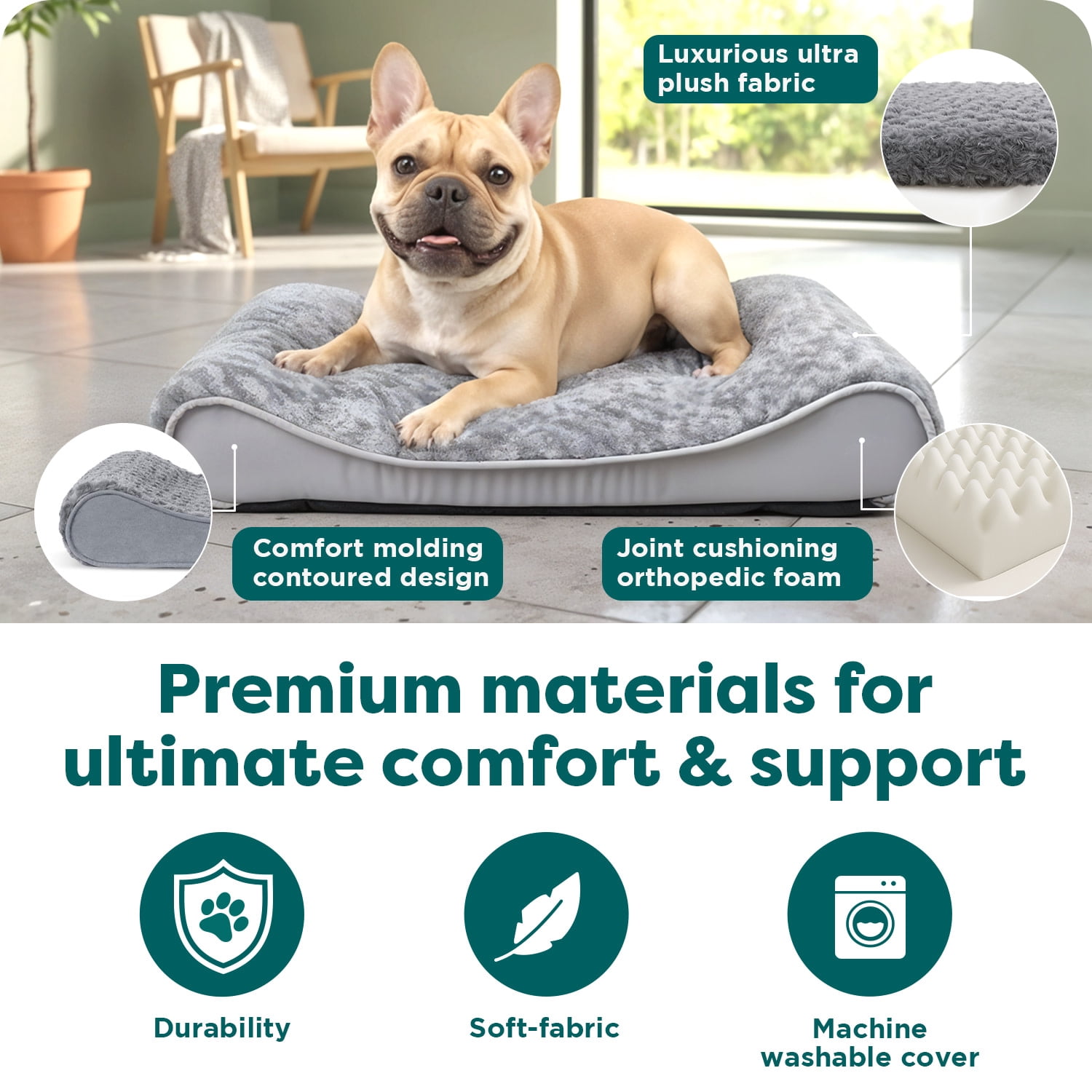 Medium Ultra Plush Luxe Lounger Orthopedic Dog Bed