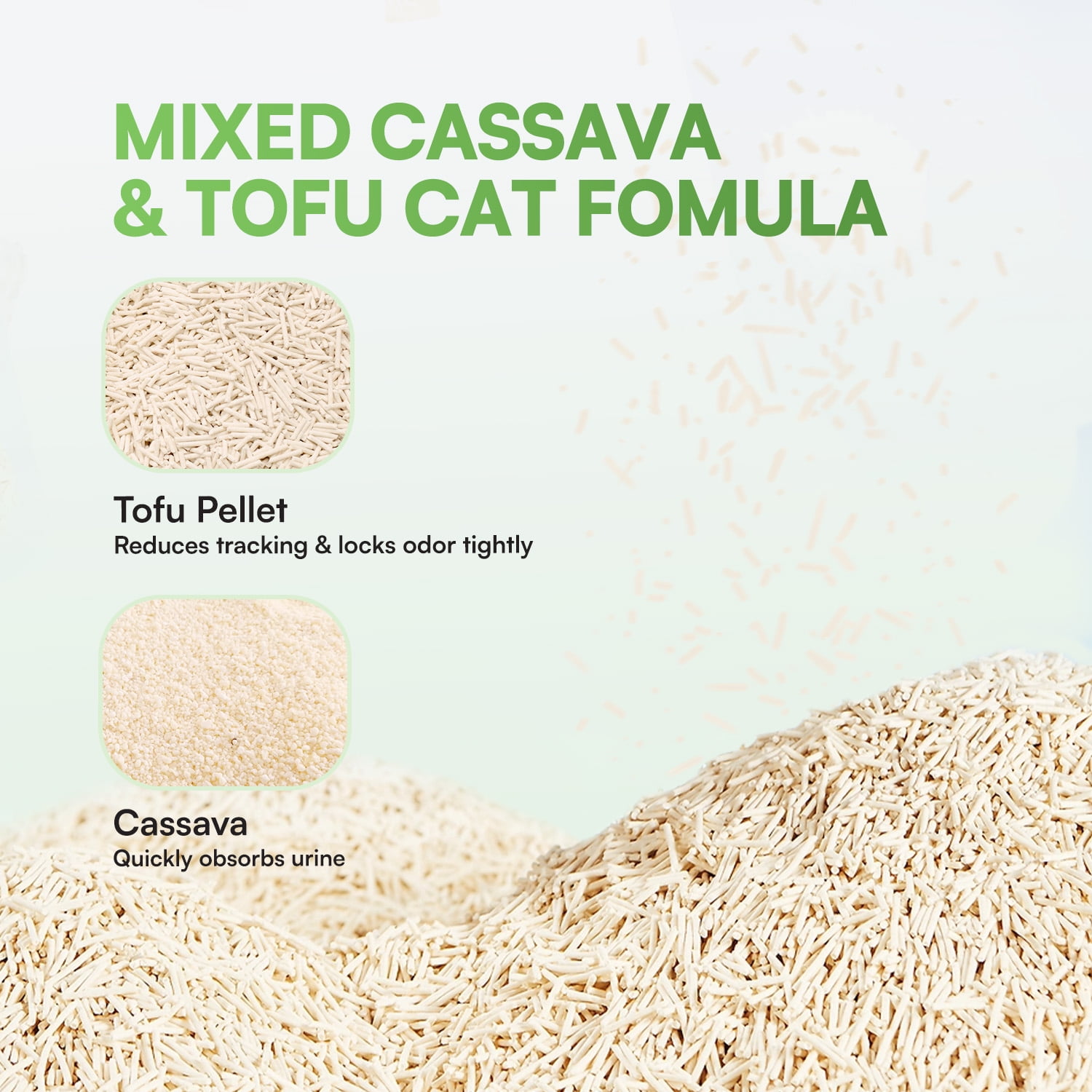 All For Paws Natural Cassava & Tofu Cat Litter, 10lb, Unscented – Sustainable Tofu Cat Litter with Strong Clumping