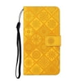 thumbnail image 2 of For Samsung Galaxy S24 FE 5G 6.7" Ethnic Wind Embossed Strong Magnetic Attachment/Closure, Card Slots/Pocket, PU Leather Flip Wallet Case ﻿,Yellow,For Galaxy S24 FE 5G, 2 of 7
