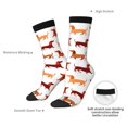 thumbnail image 4 of Gukieu Dachshund Walking Print Contrast Color Mid-calf Socks, Sweat-wicking Athletic Socks, Unisex Clothing Accessories, 4 of 6