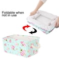 thumbnail image 5 of PiccoCasa Foldable Storage Basket Handle Fabric Box Closet, Light Blue Floral, Large, 5 of 7