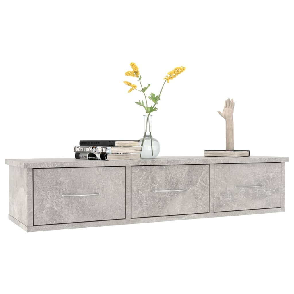 Kepooman Modern Wall Mounted Drawer Shelf with 2 Drawers, Wood Color Display Storage Unit for Living Room Bedroom Kepooman Modern Wall Mounted Drawer Shelf with 2 Drawers, Wood Color Display Storage Unit for Living Room Bedroom