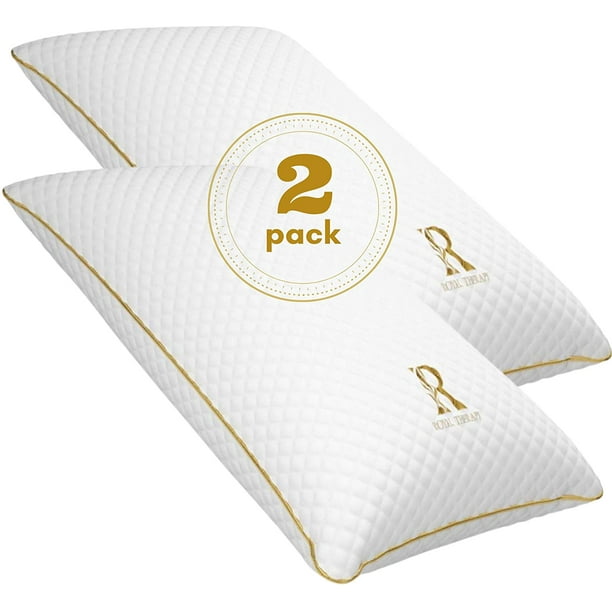 ROYAL THERAPY 2pack King Memory Foam Pillow, Shredded Bed Pillow for Neck & Shoulder Support