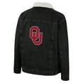thumbnail image 3 of Men's Colosseum x Wrangler Charcoal Oklahoma Sooners Western Button-Up Denim Jacket, 3 of 3