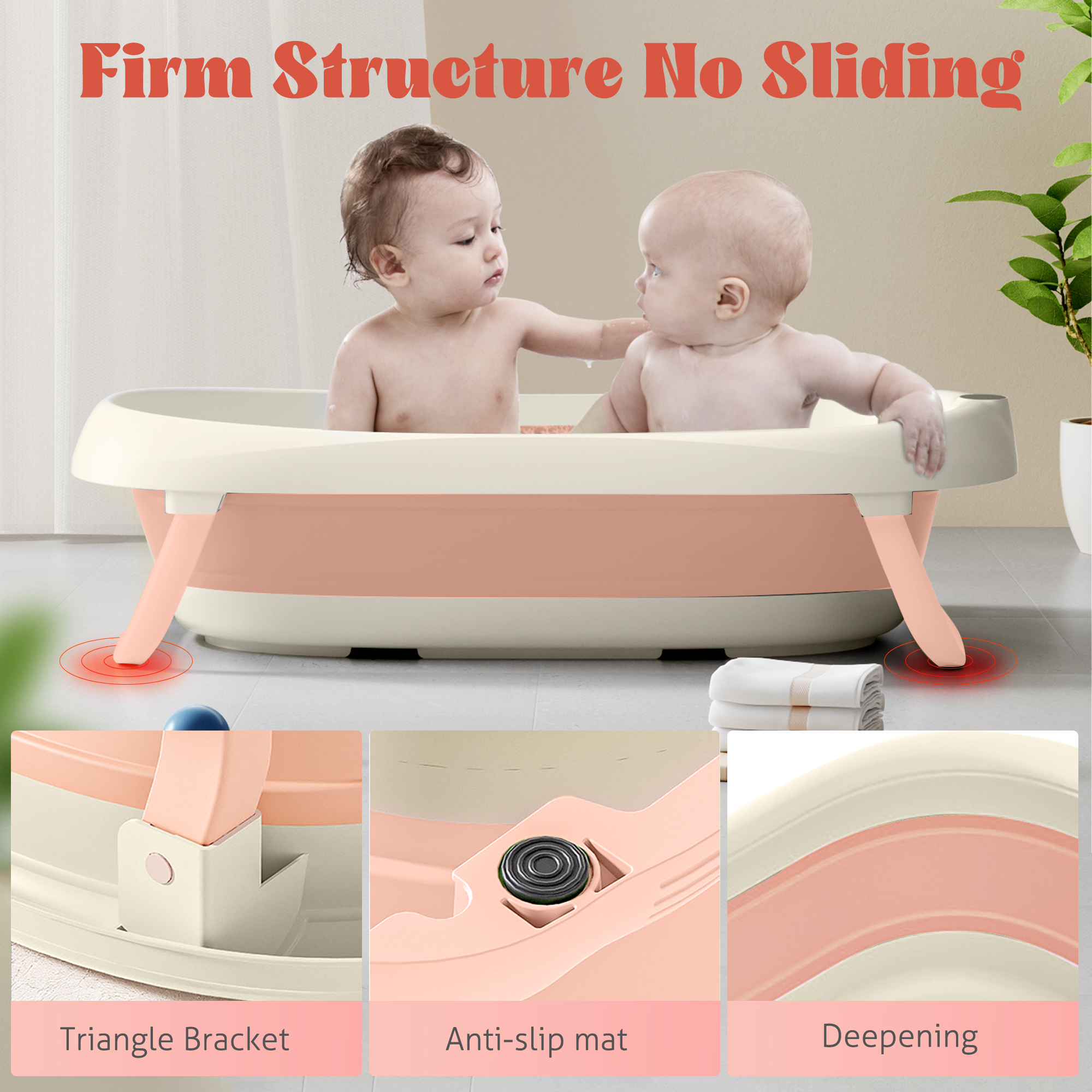 Rupoun Foldable Baby Bathtub with Cushion Support photo 7