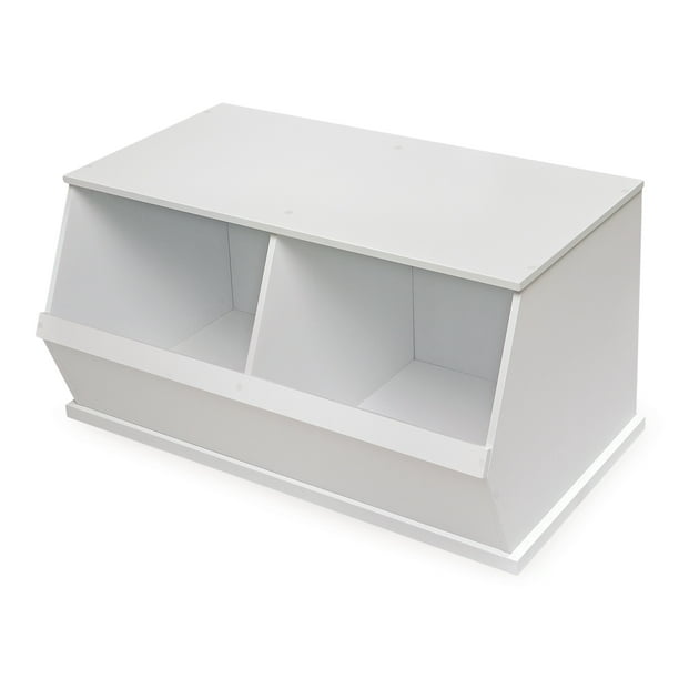 badger basket two bin stackable storage cubby