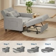 thumbnail image 2 of Asofer Convertible Sofa Bed, 3 in 1 Sleeper Chair with Pull-Out Bed and Adjustable Backrest for Living Room, Office, Light Gray, 2 of 9