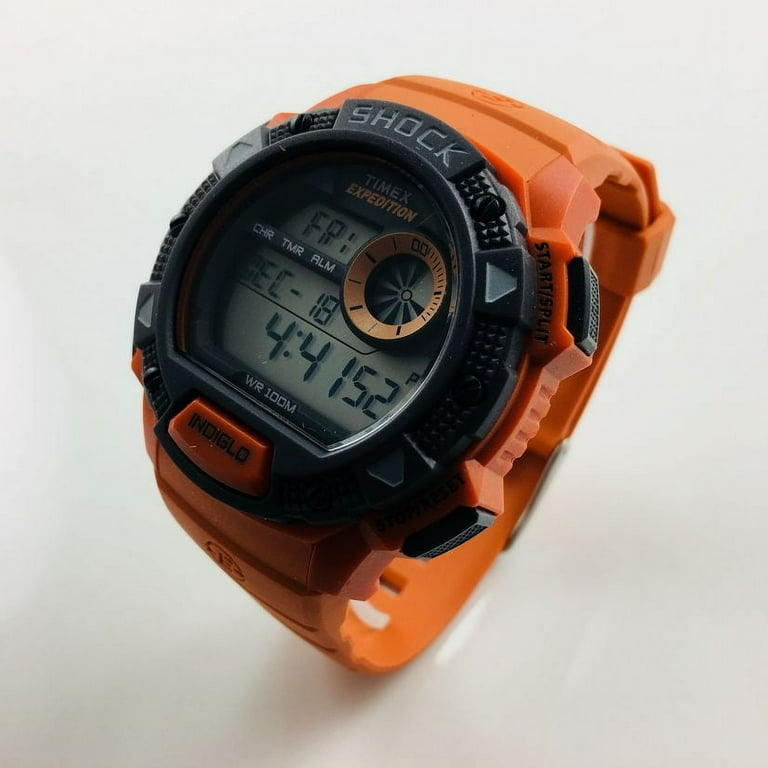 Men s Expedition Base Shock Orange Gray Watch Resin Strap