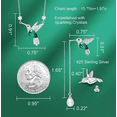thumbnail image 2 of Juego De Joyas Malubero Colibrí Plata Cristal Swarovski Esmeralda, 2 of 3