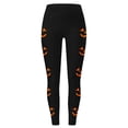 thumbnail image 4 of Halloween Black Fleece Lined Leggings Women Fall Winter Polyester,Spandex High Waisted Tummy Control No See Through Workout Yoga Cycling Tights Pants L, 4 of 4