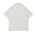 thumbnail image 3 of Lovskoo Shirts for Men Collared Short Sleeve Solid Color Lapel T Shirt Loose Oversized Lapel Casual T Shirt Lapel Top Shirt Vacation Beach Summer Tops White, 3 of 4