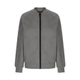 thumbnail image 6 of Women Faux Suede Bomber Jacket Sevevn Long Sleeve Zip Up Raglan Sleeve Cropped Casual Outerwear for Everyday Street Wear, 6 of 9