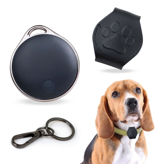 TSV Smart Tag Protective Case for Pet Collar, AirTag Holder for Dogs & Cats, Anti-Scratch Tracker Cover, Secure Pet Tracker Collar Attachment, Black