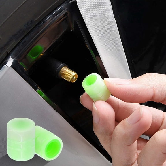 EGYMEN Universal Green Luminous Tire Pressure Caps for Cars, Motorcycles, and Bicycles