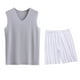 thumbnail image 5 of Conjunto Deportivo de los Hombres, Moda Casual de Color Sólido Cuello en V sin Mangas de Elasticidad Superior para el Desgaste Al Aire Libre, Traje Atlético de Humedad, 5 of 5